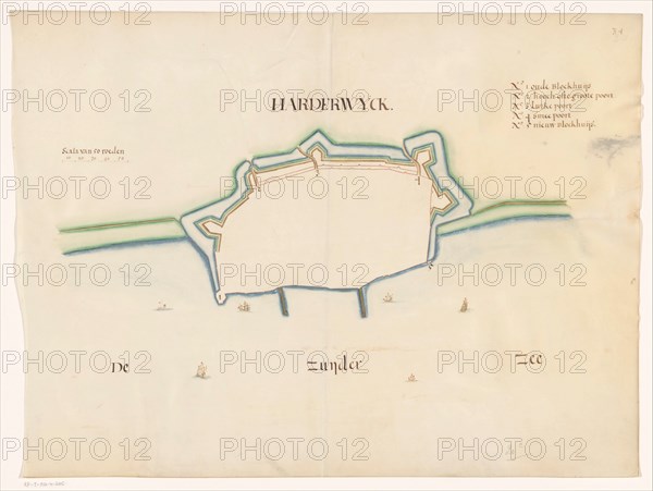 Plan of Harderwijk Fortress, c.1650-c.1799. Creator: Anon.