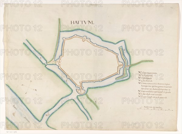 Hattem fortress map, c.1650-c.1799. Creator: Anon.