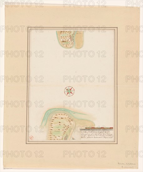 Map of East-Vlieland and West-Terschelling, 1688 or later.  Creator: Anon.