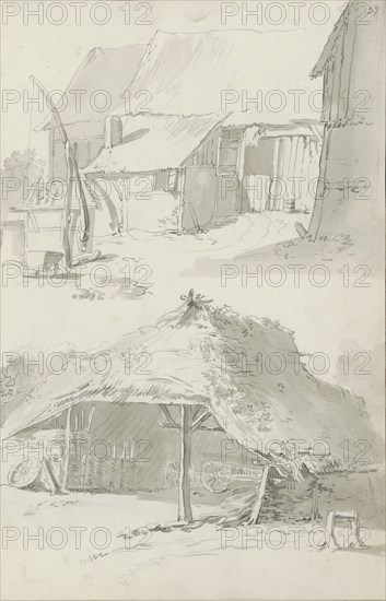 Farmyard and farm buildings, c.1780-c.1800.  Creator: Bernhard Heinrich Thier.