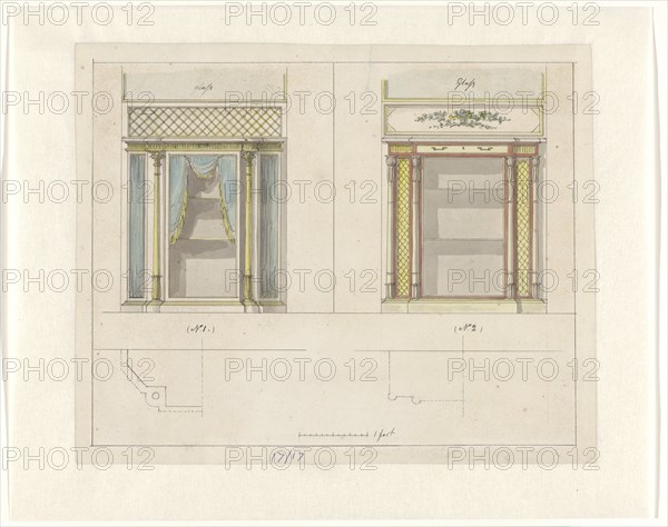 Design for two chests of drawers, c.1795-c.1800. Creator: Charles Heathcote Tatham.