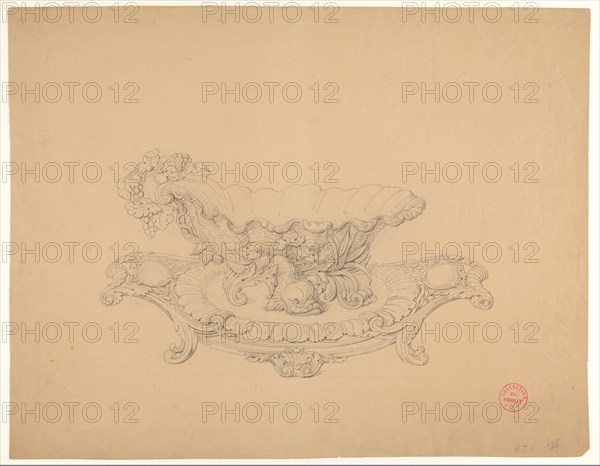 Design for a sauce boat on a saucer, c.1830. Creator: Workshop of Charles Nicolas Odiot.