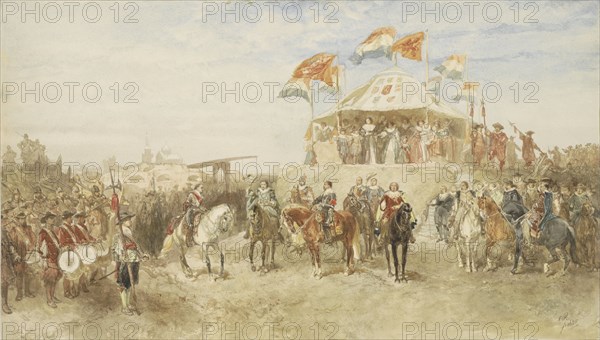 The departure of the Spanish garrison from Den Bosch after the surrender to Frederik Hendrik in 1629 Creator: Charles Rochussen.