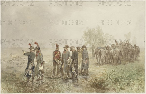 Meeting French officers in Holland, 1793, 1867. Creator: Charles Rochussen.