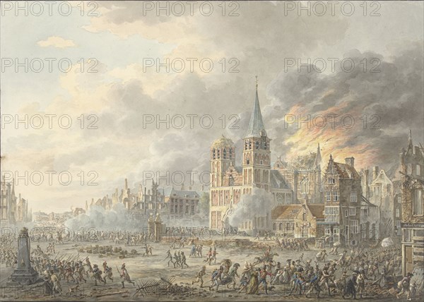 The capture of a city by French troops, 1801. Creator: Dirk Langendijk.
