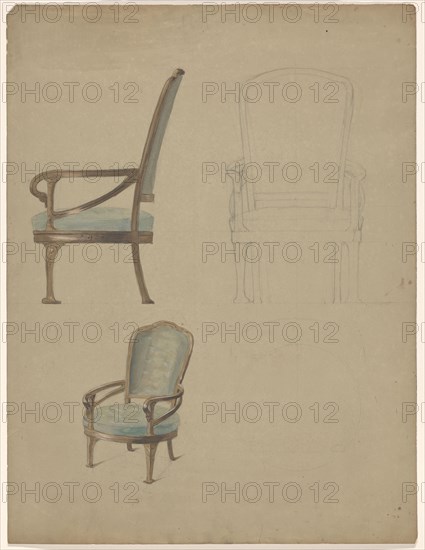 Design for an armchair, c.1900. Creator: Unknown.