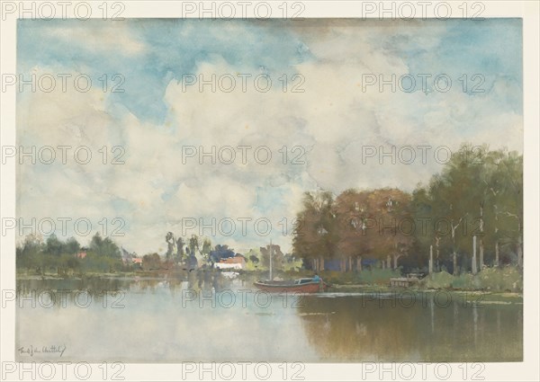 Dutch canal, c.1875-c.1899. Creator: Frederik Jacobus van Rossum du Chattel.