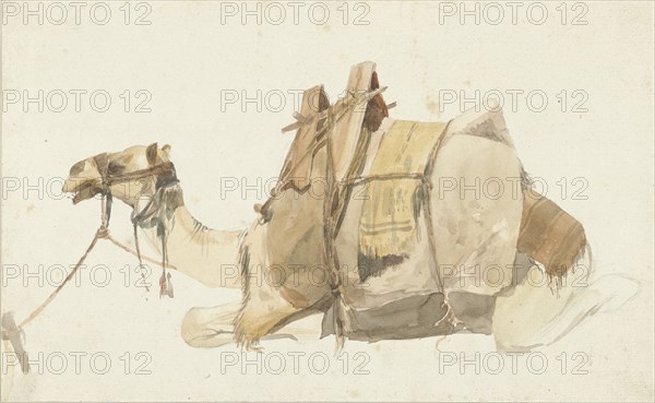 Loaded camel, 1821-1847. Creator: Prosper Georges Antoine Marilhat.