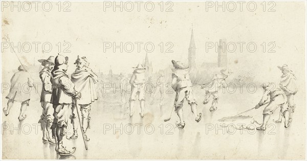 Skaters near Zwolle, c.1610-1640. Creator: Gerard Terborch II.