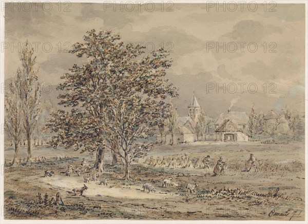 View of the village of Zoelmond, 1799-1863. Creator: Gerhardus Emaus De Micault.