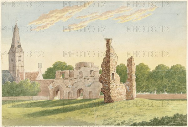 The ruin of the Rijnsburg abbey, 1812. Creator: Gerardus Johannes Verburgh.