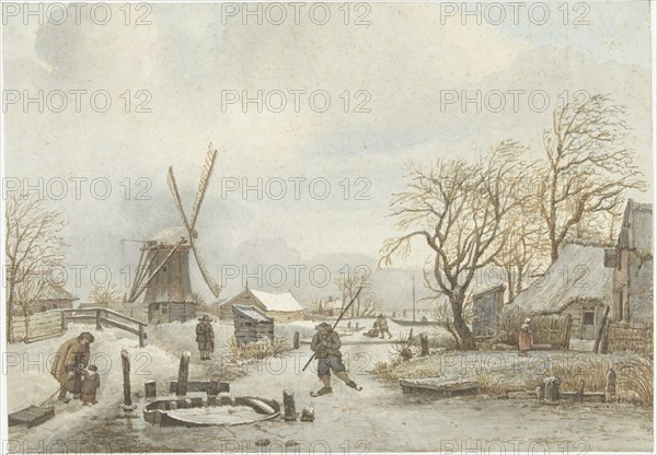 Winter landscape, 1815. Creator: Gerrit Lamberts.