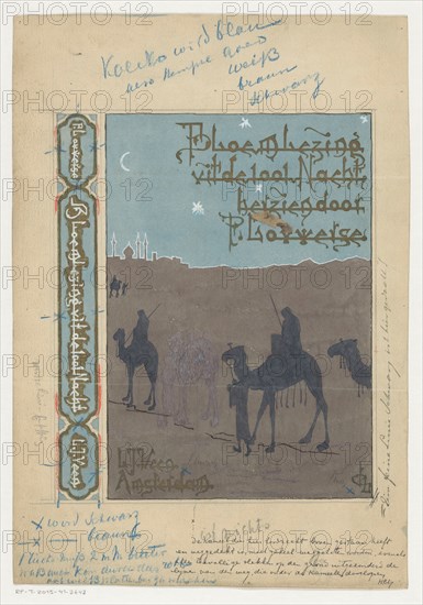 Book cover design for Anthology of One Thousand and One Nights by Pieter Louwerse, 1910 or earlier.  Creator: Louwerse, H.C..