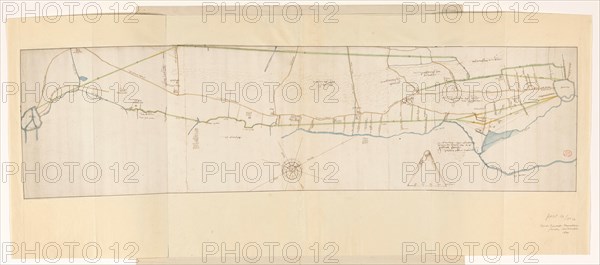 Plan map for the construction of a migration between Leiden and Haarlem, July 1640, 1640. Creator: Hendrick Symonsz. Duijndam.