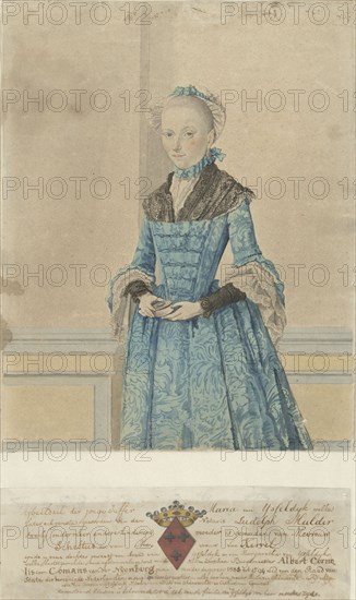 Portrait of Maria van IJsseldijk, standing knee piece, 1736-1805. Creator: Isaac Lodewijk La Fargue.