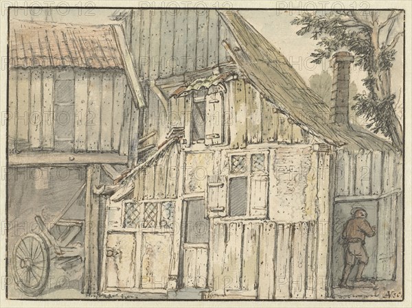 Facade of a farm building, 1631-1649. Creator: Isaac van Ostade.