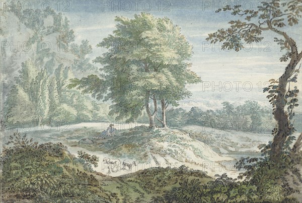 Landscape with sheep, 1706-1759. Creator: Jacob van Liender.