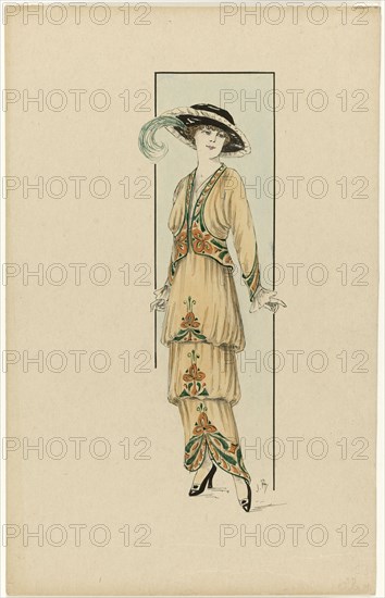 Woman in brown dress, 1913-1914, 1913-1914. Creator: Jan van Brock.