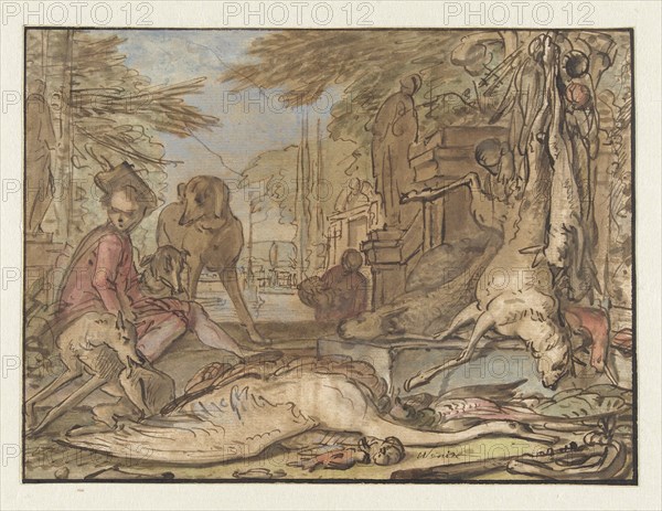 Still life of game, 1650-1719. Creator: Jan Weenix.
