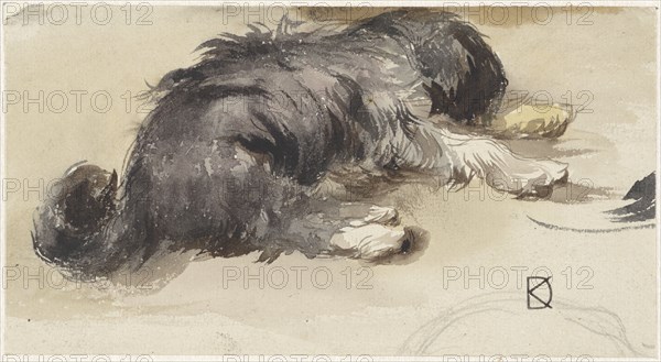 Sleeping dog, 1841-1857. Creator: Johan Daniel Koelman.