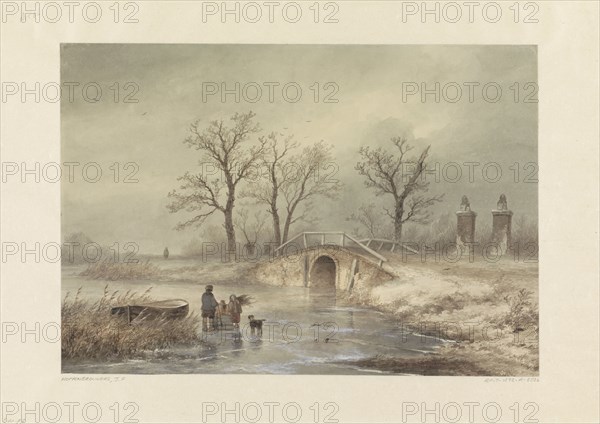 Winter landscape, 1829-1866. Creator: Johannes Franciscus Hoppenbrouwers.