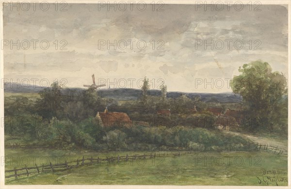 Landscape in Dongen, 1854. Creator: Johannes Gysbert Vogel.