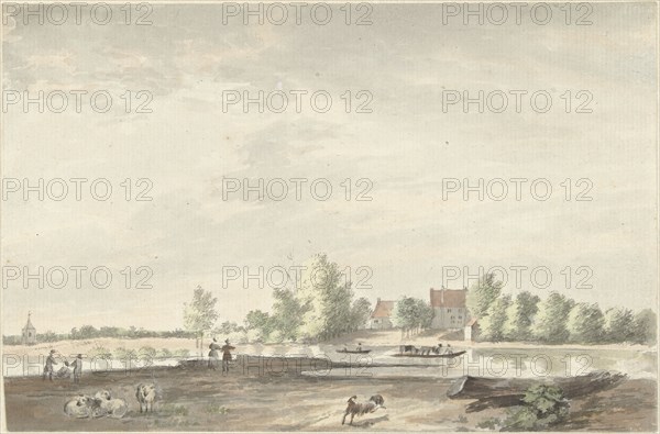 Ferry house on the Lek near Schoonhoven, 1761-1828. Creator: Joseph Schmetterling.