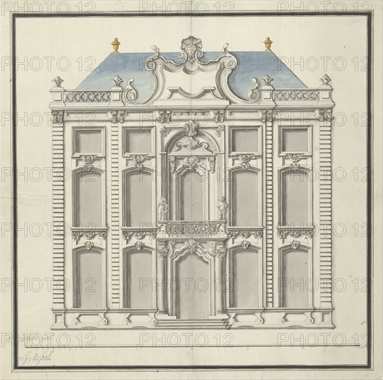 Architectural drawing, design for a house, 1752-1767.  Creator: Joseph Massol.