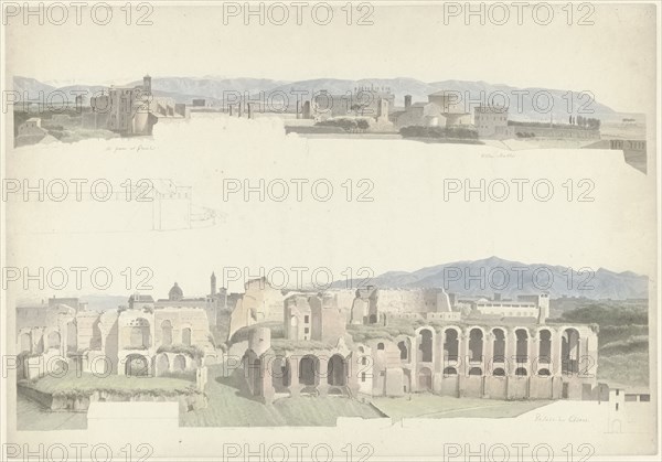 S. Giovanni E Paolo, The Villa Mattei and the Imperial Palaces, c.1809-c.1812. Creator: Josephus Augustus Knip.