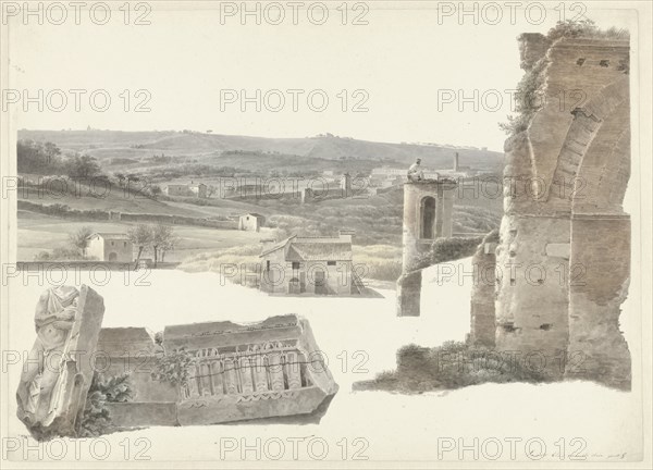 View from the Villa Mattei (now Villa Celimontana) in Rome, c.1809-c.1812. Creator: Josephus Augustus Knip.