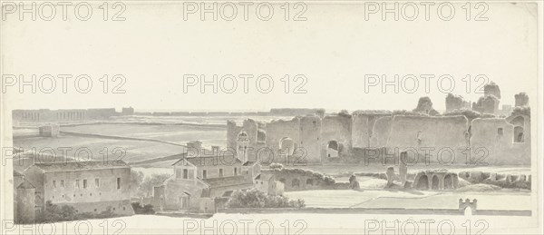 The Baths of Caracalla and Two Capitals from the Villa Mattei in Rome, c.1809-c.1812. Creator: Josephus Augustus Knip.