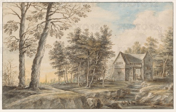 Landscape with a water mill, 1605-1673. Creator: Lucas van Uden.