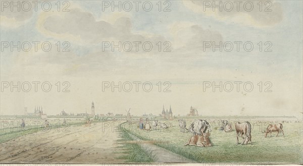 View of Kampen from the landward side, 1770-1810. Creator: Pieter Remmers.