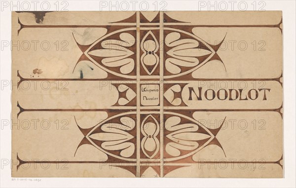 Book cover design for "Noodlot" (Footsteps of Fate), by Louis Couperus, 1898, (1898 or earlier).  Creator: Reinier Willem Petrus de Vries.