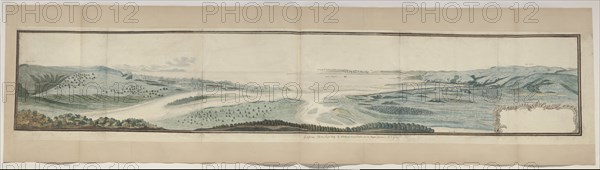 Panorama of Plettenberg Bay, seen from an elevation at the mouth of the Keurbooms River, 1778. Creators: Robert Jacob Gordon, Johannes Schumacher.