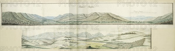 Panorama of the Biedouw and Cuinjis Mountains, c.1778-1779. Creators: Robert Jacob Gordon, Johannes Schumacher.