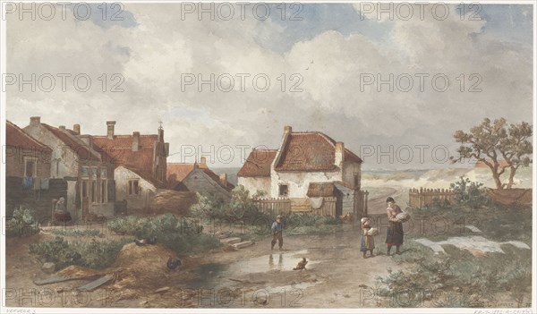 Houses at the Edge of a Village in the Dunes, 1875. Creator: Salomon Leonardus Verveer.