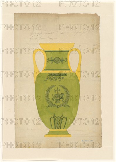 Design for a vase of Sèvres porcelain, c.1805-c.1815. Creator: Unknown.