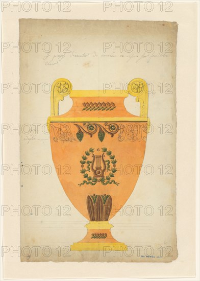 Design for a vase of Sèvres porcelain, c.1805-c.1815. Creator: Unknown.