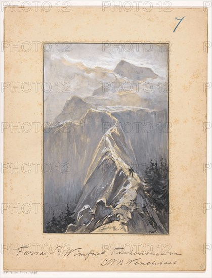 Boy walks on a mountain path, 1894 or earlier. Creator: Willem Wenckebach.