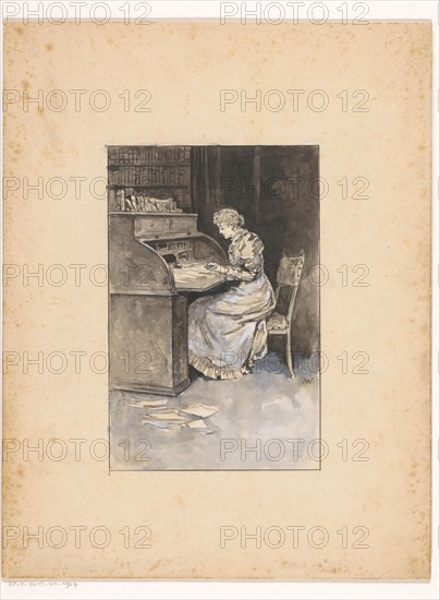 Woman writing, 1870-1937.  Creator: Willem Wenckebach.