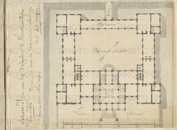 Plan of the Palace Honselaarsdijk, 1890.  Creator: A.N. Godefroy.