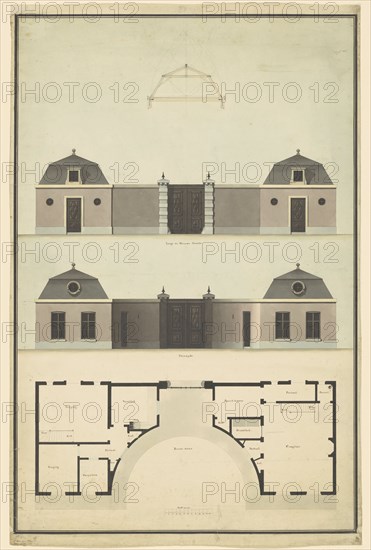 Design for a gatehouse annex office, 1792. Creator: Abraham van der Hart.