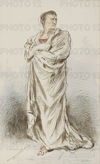 Man wearing a robe, c.1854-c.1887.  Creator: Alexander Ver Huell.