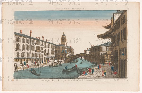 View of the Ponte delle Guglie over the Canal di Cannaregio in Venice, 1700-1799. Creator: Anon.