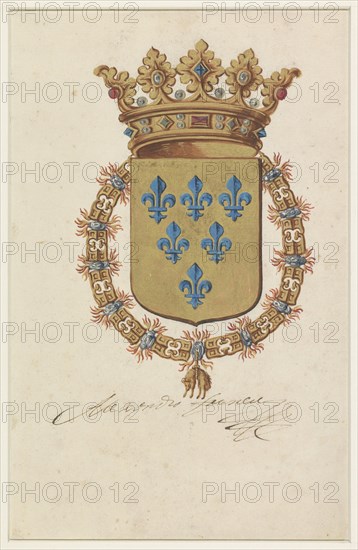 Coat of arms of Alessandro Farnese, governor of the Netherlands and Duke of Parma and..., 1650-1699. Creator: Anon.