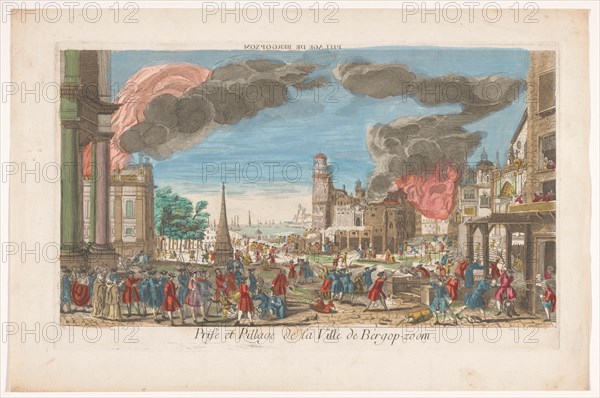 View of the intake and looting of Bergen op Zoom by the French in 1747, 1747-1799. Creator: Anon.