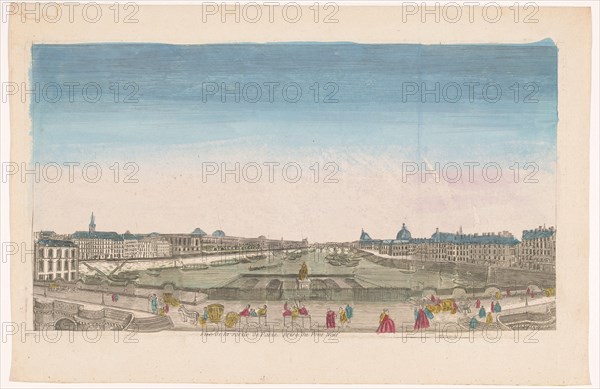 View of the Pont Neuf over the Seine River in Paris, seen towards the Pont Royal, 1700-1799. Creator: Anon.