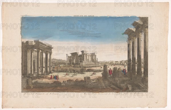 View of the ruins of Monuments in Palmyra seen from the northwest side, 1700-1799. Creator: Anon.