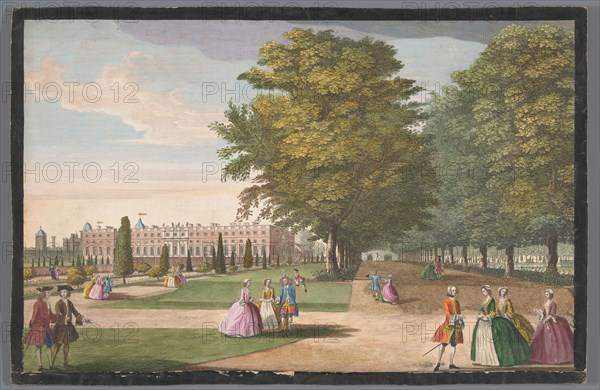 View of Hampton Court Palace in London seen from the south side, 1700-1799. Creator: Anon.
